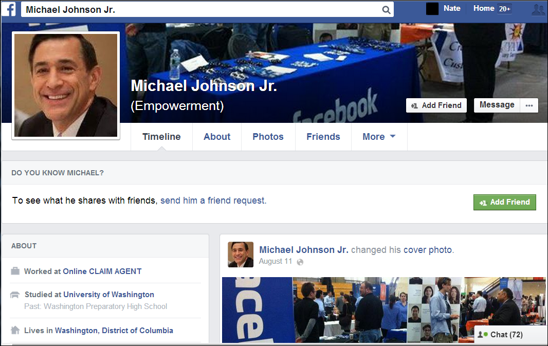Michael Johnson, Jr. aka Congressman Daryl Issa