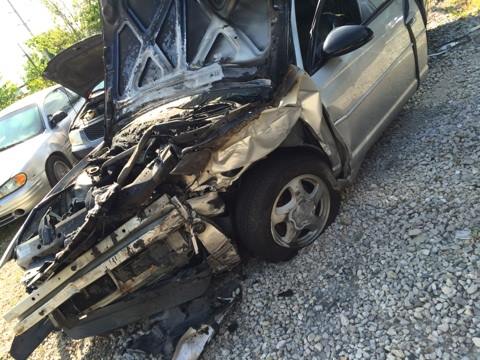 The car after the accident