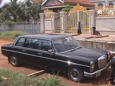 Pol Pot's Mercedes 1973 E 114/115 LWB black stretch limousine before it was refurbished in Phnom Penh Cambodia