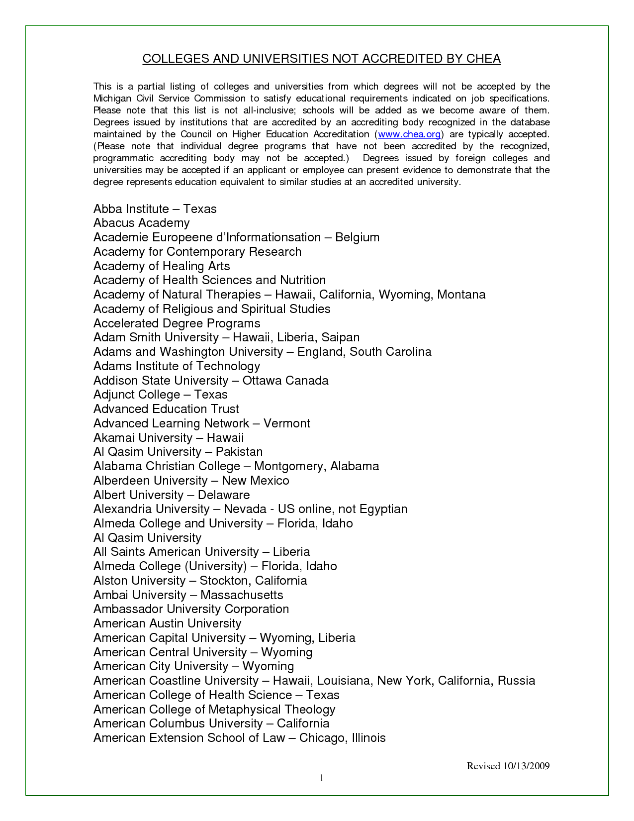 unis not accepted in michigan