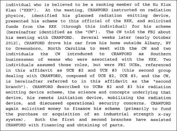 FBI document submitted in federal court on a domestic terrorism case of which Barker was a confidential informant