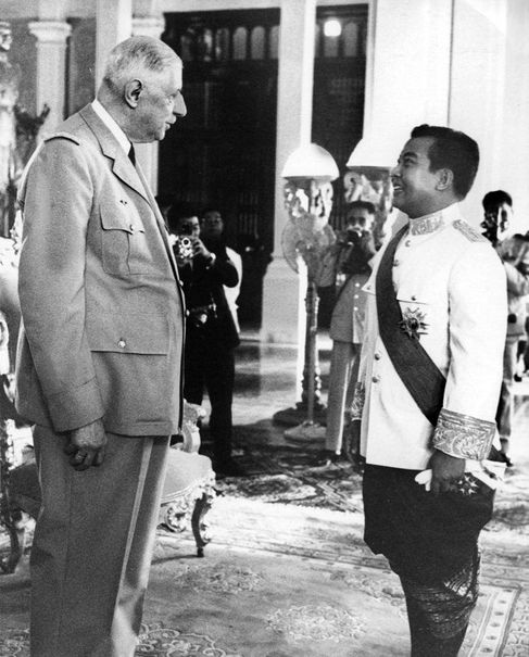 Sihanouk with then French president Charles De Gualle