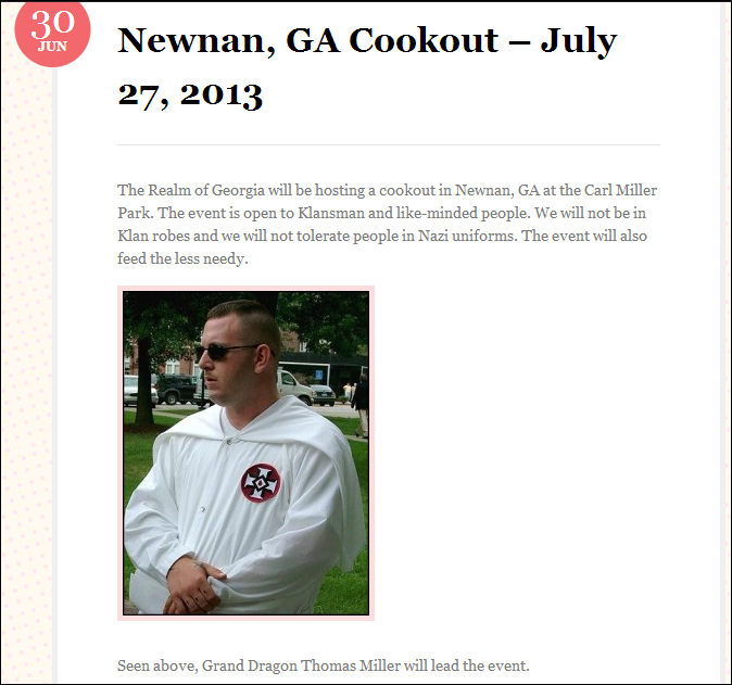 KKK photograph they said was of their Georgian leader at a 2013 Klan gathering