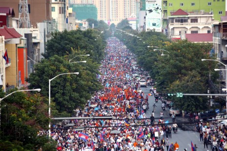 Demonstrations in Cambodia calling for Hun Sen to resign