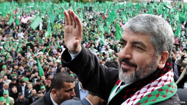 Hamas leader Khaled Meshaal survived a Mossad assassination attempt when two agents posing as Canadian tourists squirted poison in his ear on an Amman Jordan street in 1997