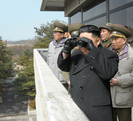 RGB head General Kim Yong Chol with Kim Jong Un overlooking the area where General Chol is accused of attacking South Korean territory