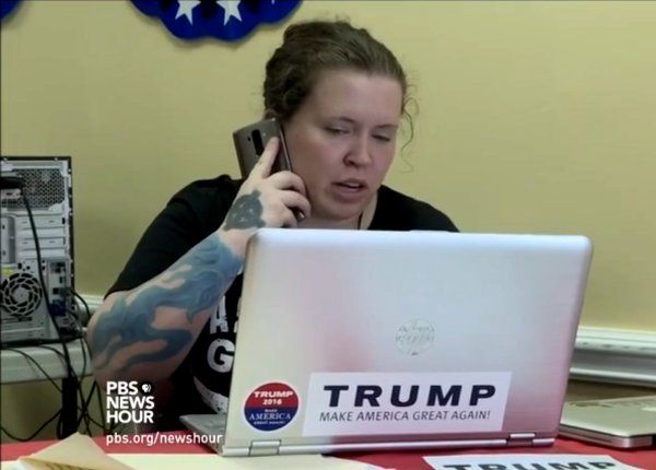 Trump election worker Grace Tilly with 