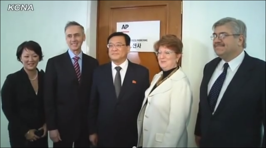 Ap CEO and President Tom Curley and Kim Pyong Ho, now deputy director of the Ministry of Agitation and Propaganda