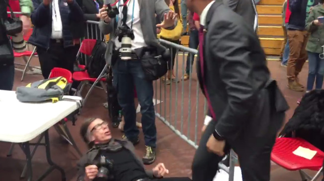 Photogrpaher Christopher Morris being assaulted at a Donald Trump political rally in Virginia February 29, 2016