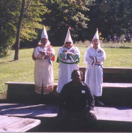 Davis with one of the many Klan groups he has approached and met with