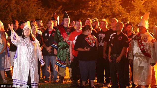 Loyal White Knights members at a recent rally